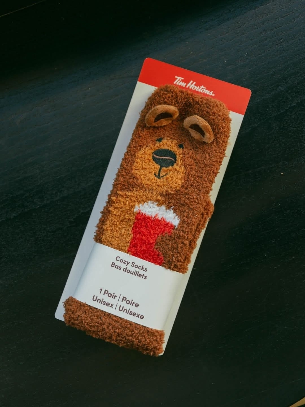 Tim Hortons Cozy Bear Fuzzy Socks - Holiday Edition 25'